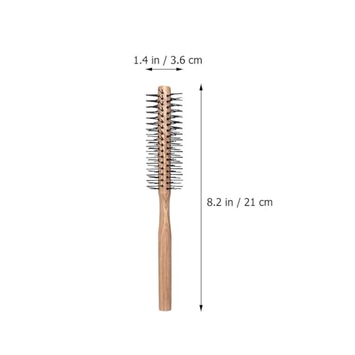 FRCOLOR Small Round Brush Wooden Handle Nylon Bristles Ball-Tipped Pin Tail Comb for Short Hair Styling - Image 7