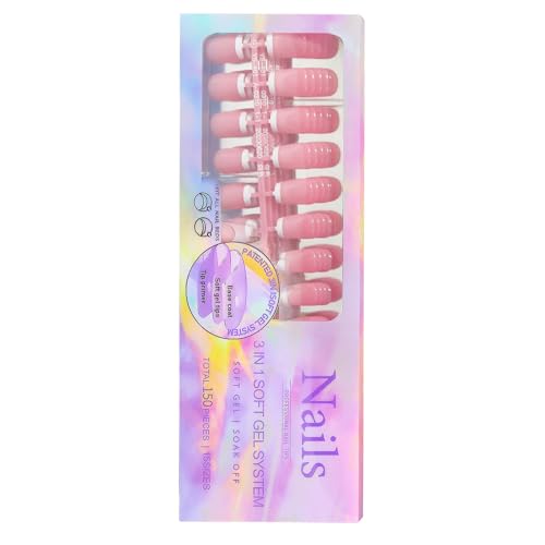 French Tip Gel Nail Tips 3 In 1 X Coat Tips Pre-applied Tip Primer Base Coat Cover Press On Nails Fake Nails X Coat Tips 3 In 1 Soft Gel System Kit 3 In 1 French Nail X Coat Tips - Image 5