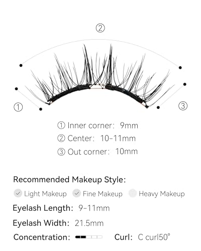 Frost Black Magnetic Eyelashes Kit Reusable Waterproof Cruelty-free Easy Application - Image 3