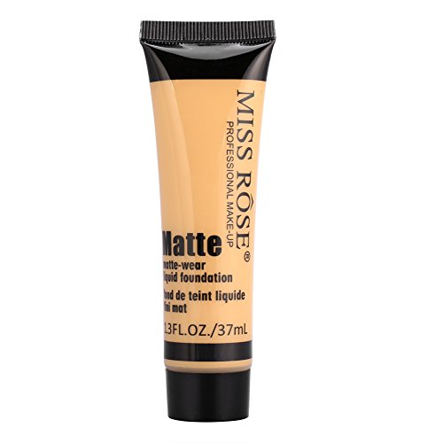 Full Coverage Liquid Foundation and Concealer with Matte Finish, Minimizes Pores and Wrinkles, 30ml