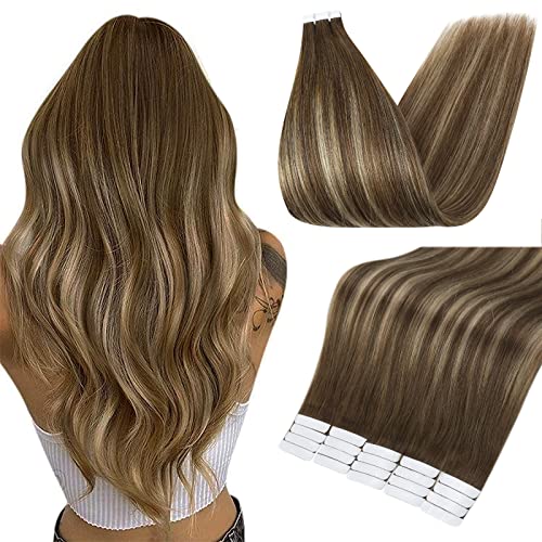 Full Shine 16 Inch Balayage Tape In Remy Human Hair Extensions 20 Pieces 50 Grams