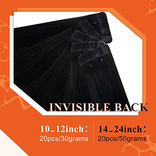 Full Shine Tape in Hair Extensions Human Hair #1000 White Blonde Hair Extensions Seamless Tape Hair Extensions 18Inch Real Hair 20Pcs Straight Human Hair Extensions Tape ins 50Grams - Image 3