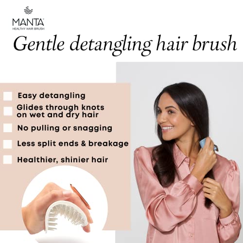 Flexible Detangling Hair Brush for Gentle Hair Care and Scalp Massage - Burgundy-Rose, Medium Size - Image 3