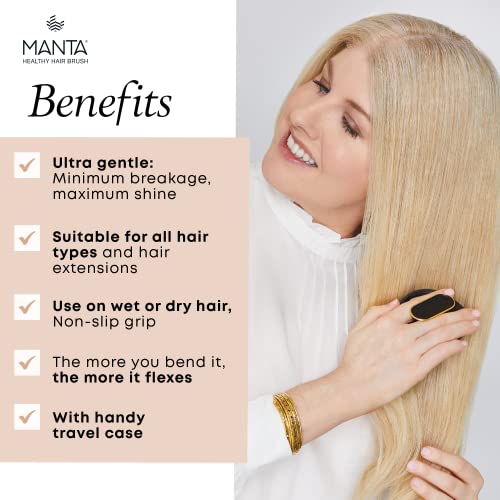 Flexible Detangling Hair Brush for Gentle Hair Care and Scalp Massage - Burgundy-Rose, Medium Size - Image 5
