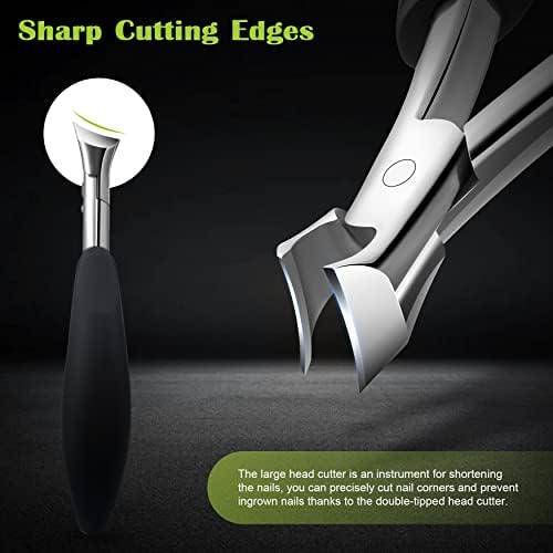FVION Heavy Duty Nail Clippers for Men, Firm-Grip Toenail Clippers for Seniors' Thick Nails, Nickel Plated Professional Ingrown Toenail Clippers - Image 4