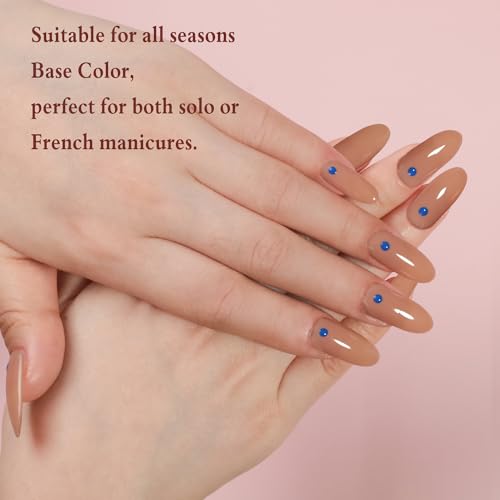 FZANEST Jelly Brown Nude Gel Nail Polish,Sheer Milky Gel Polish All Seasons Colors Soak Off LED UV Gel Varnish Nail Art Manicure,0.5 Fl Oz - Image 5