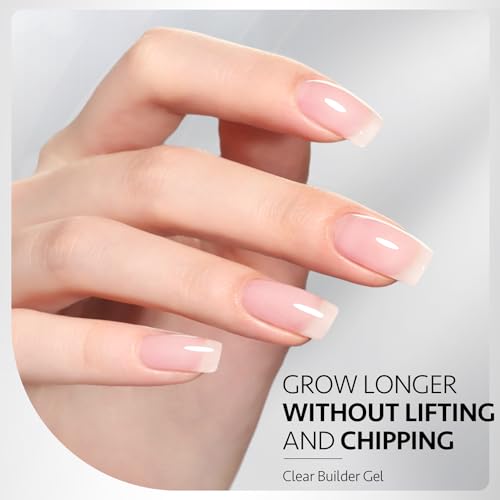 GAOY Gel Top Coat, Builder Gel and Base Coat Set, 3 Pcs 16ml Clear Glossy No Wipe Combination for UV Light Cure Gel Nail Polish - Image 4