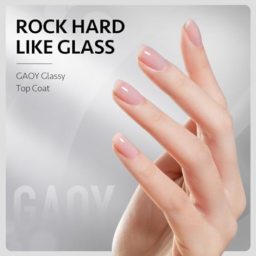 GAOY Gel Top Coat, Nail Strengthener and Base Coat Set, 3 Pcs 16ml Clear Glossy No Wipe Combination for UV Light Cure Gel Nail Polish - Image 2