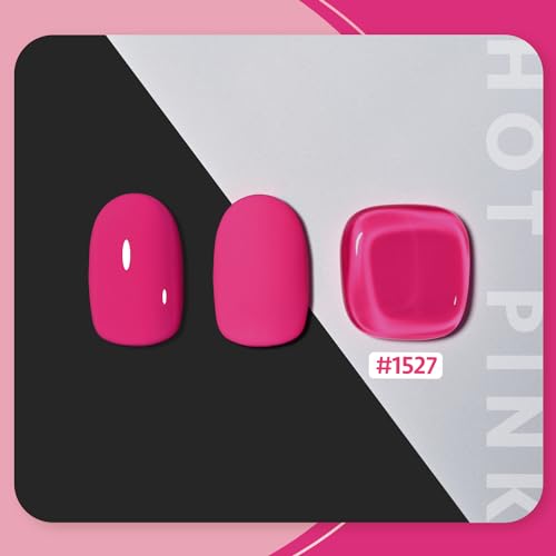 GAOY Hot Pink Gel Nail Polish, 16ml Soak Off UV Light Cure Gel Polish for Nail Art DIY Manicure at Home, Color 1527 - Image 2