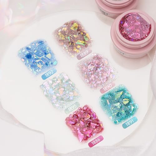 GAOY Rose Garden Jelly Gel Nail Polish and Reflective Glitter Gel Nail Polish for Salon Gel Manicure and Nail Art DIY at Home - Image 5