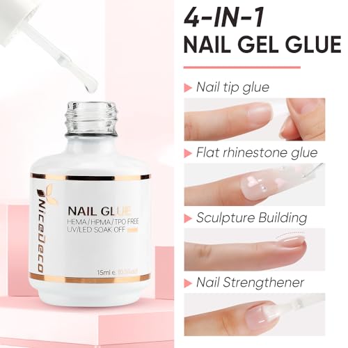 15ml Brush-On Gel Nail Glue for Acrylic False Tips LED Lamp Curing - Image 2