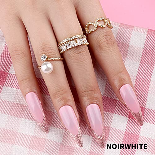 Gel Nail Polish Gold Glitter Gel Nail Polish Set Soak-Off UV LED 6 Colors Sparkly Gold Pink Brown Gel Polish Professional Starter Kit Salon DIY at Home Nail Art Manicure - Image 6