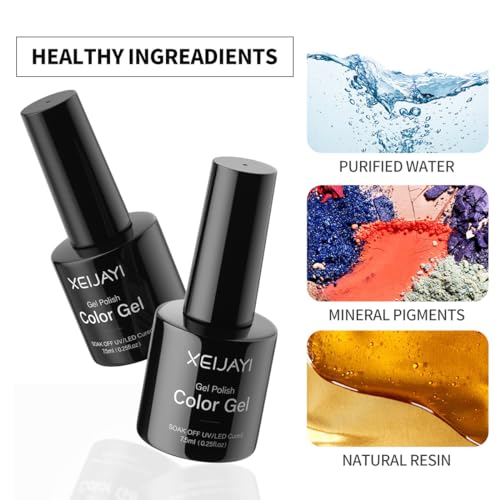 Gel Nail Polish Kit -Gel Nail Polish with 9 Colors Nude Pink Gel Polish Set Skin Tones Neutral Brown Soak Off Gel Nail Kit Manicure DIY Nail Art for Women Christmas Gift - Image 3