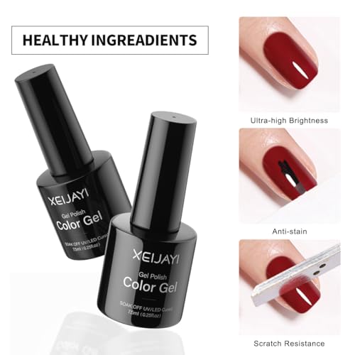Gel Nail Polish Kit -Gel Nail Polish with 9 Colors Nude Pink Gel Polish Set Skin Tones Neutral Brown Soak Off Gel Nail Kit Manicure DIY Nail Art for Women Christmas Gift - Image 4