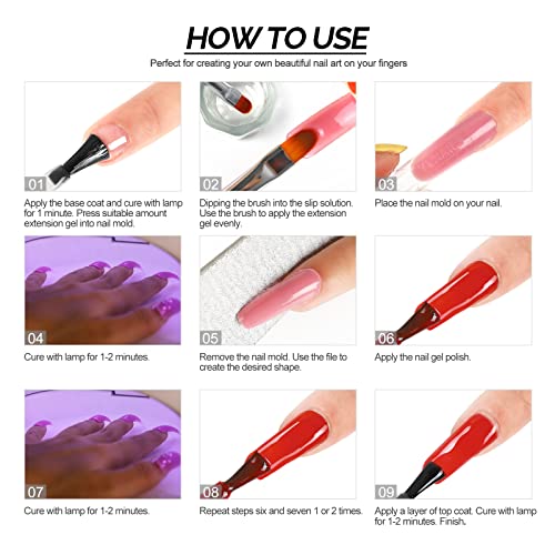 Gel Nail Polish Kit with U V Light and Drill, 10PC Gel Polish 3PC Poly Nail Gel Set with Top Base Coat Nail Rhinestones Clear Nude Glitter Colors Cleanser Plus Nail Art DIY at Home Gifts for Women - Image 6