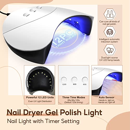Gel Nail Polish Kit with U V Light and Drill, 10PC Gel Polish 3PC Poly Nail Gel Set with Top Base Coat Nail Rhinestones Clear Nude Glitter Colors Cleanser Plus Nail Art DIY at Home Gifts for Women - Image 4