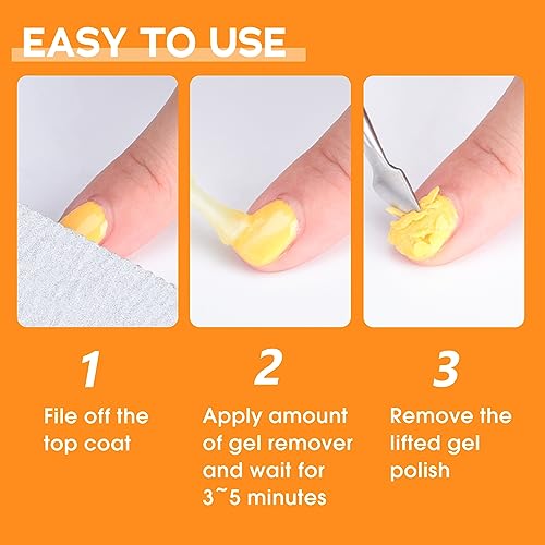 Gel Nail Polish Remover, Gel Polish Remover for Nails, Magic 3-5 Minutes Soak Off Gel Polish Removal Gentle & Safe, Removedor de Esmalte Gel, 2Pack, 0.8 Ounce/24ML - Image 6