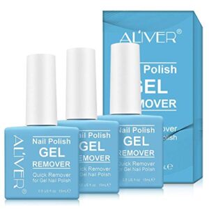 Gel Nail Polish Remover,(3pcs) Soak-Off Gel Polish Remover Professional Removes Gel Nail Polish In 2-5 Minutes Easily & Quickly Don't Hurt Your Nails