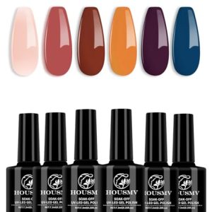 Gel Nail Polish Set：Nude Red Gel Polish Blue Yellow Reddish Brown Soak Off UV LED Nail Polish Gel manicure kit for DIY Nail Art Design Salon Home Gift for Women & Girls Nail Art Must Have