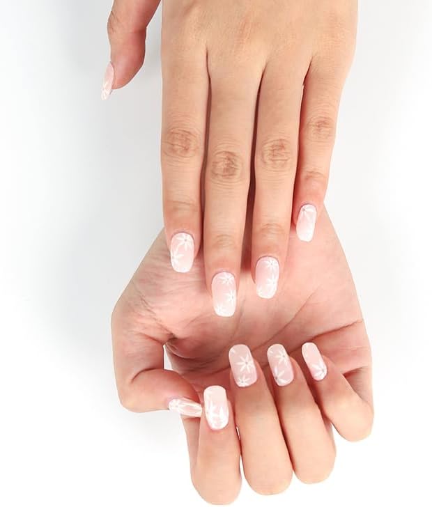 Gel Nail Strips - Quick & Easy Application Gel Nail Stickers, Long-Lasting Salon Quality, Chip Resistant, No Damage, Nail Art - Use Any Nail Lamp (Petal Perfection) (Petal Perfection) - Image 3