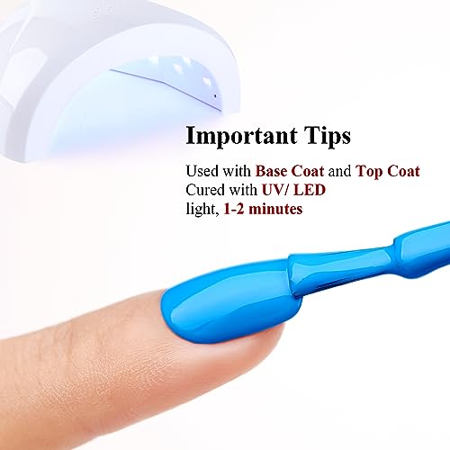 Gel Polish,1 Pcs 15ml Creme Blue Gel Nail Polish Soak off LED UV Gel Nail Polish Art Starter Manicure Salon DIY Nail Gel Polish at Home for Girl Women - Image 6