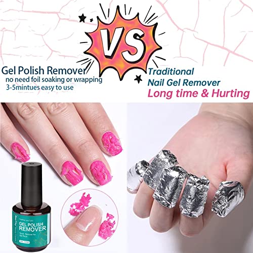 Gel Remover for Nails - Gel Polish Remover (0.5 oz/15 ml 2pack) with Tools, Gel Nail Polish Remover for Remove Soak off Gel Nail Polish 3-5 Minutes - Image 4