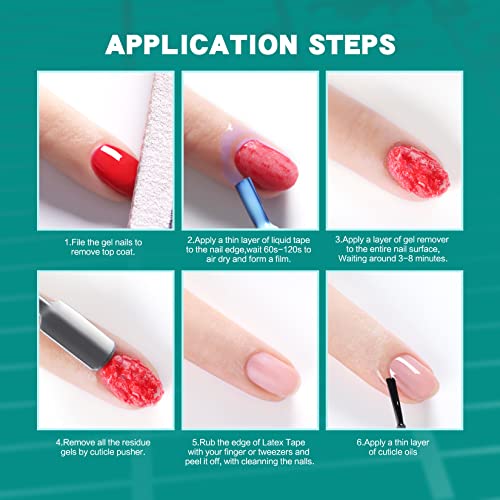Gel Remover for Nails - Gel Polish Remover (0.5 oz/15 ml 2pack) with Tools, Gel Nail Polish Remover for Remove Soak off Gel Nail Polish 3-5 Minutes - Image 6