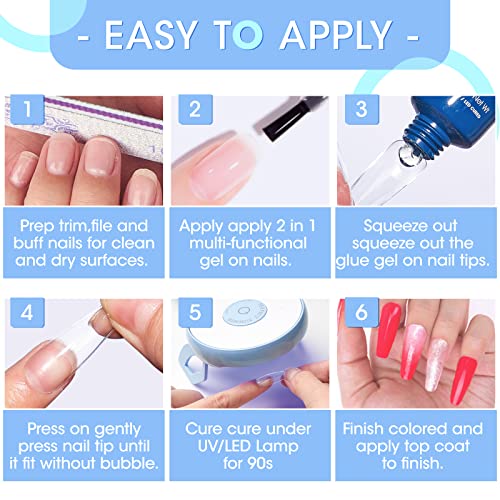 Gel X Nail Kit with 504 Almond Tips and UV Lamp for Home Salon - Image 9