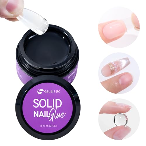 Gelike EC 15ml Solid Glue Gel for Nails Adhesive for Press-On Tips