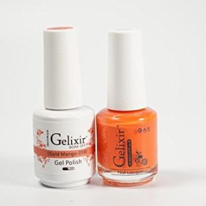 Gelixir Duo Matching Gel and Nail Polish Set, 0.5 oz, Gold Mango Shade