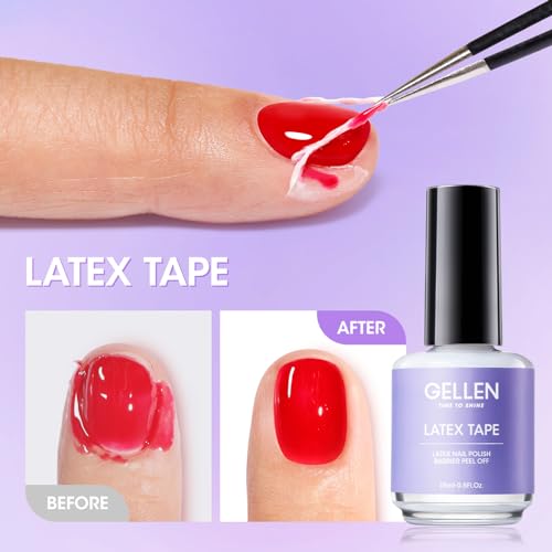 Gellen 15ml Gel Nail Polish Remover Kit with Cuticle Guard and Peel Off Liquid - Image 2