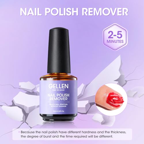 Gellen 15ml Gel Nail Polish Remover Kit with Cuticle Guard and Peel Off Liquid - Image 5
