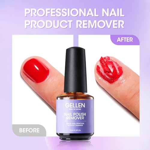 Gellen 15ml Gel Nail Polish Remover Kit with Cuticle Guard and Peel Off Liquid - Image 3