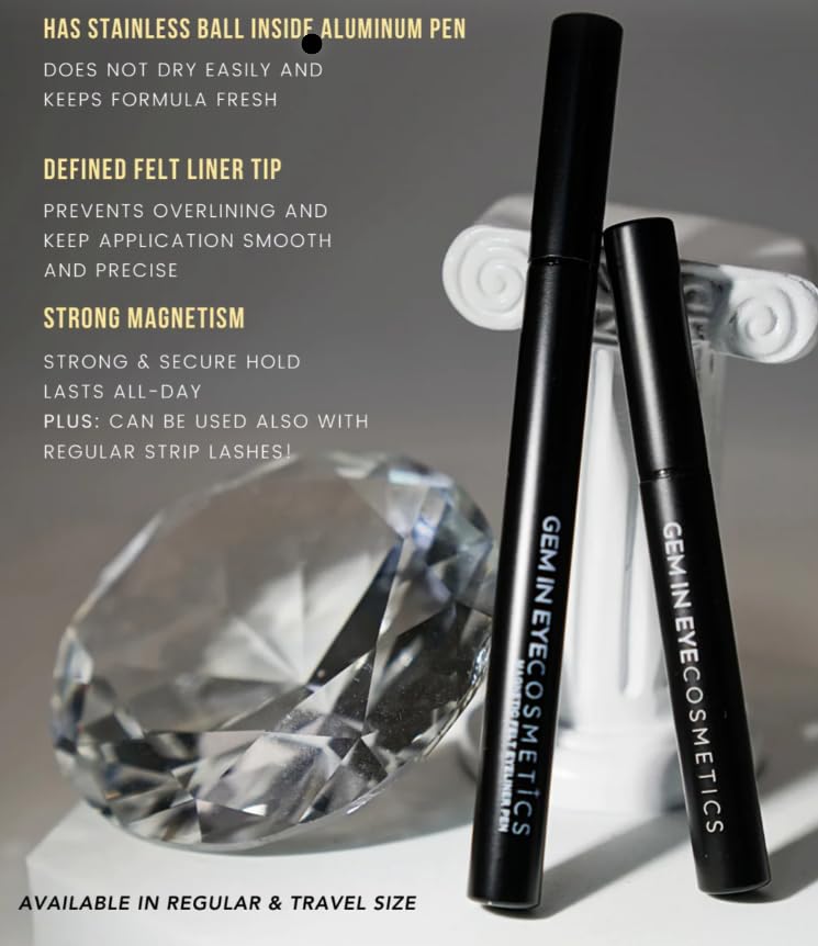 GEMIN EYE Cosmetics Magnetic Felt Eyeliner Pen | Ultra Black Color | Easy-Snap Formula | Deep Space Eyeliner | Hypoallergenic | Cruelty-Free - Image 3