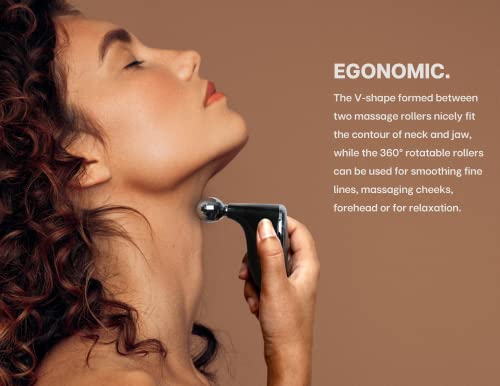 Gemini Microcurrent Face Massager Roller, Skin Rejuvenation Beauty Device for Neck and Face, Double Chin Reduction, Anti-Wrinkles, Face Sculpting, Toning and Tightening (Glossy Black) - Image 3