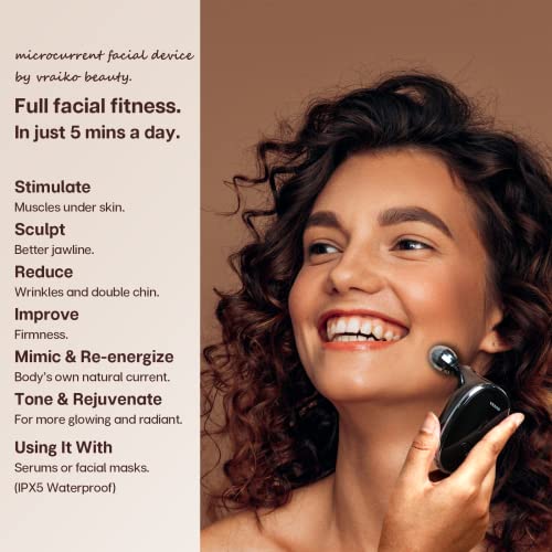 Gemini Microcurrent Face Massager Roller, Skin Rejuvenation Beauty Device for Neck and Face, Double Chin Reduction, Anti-Wrinkles, Face Sculpting, Toning and Tightening (Glossy Black) - Image 2