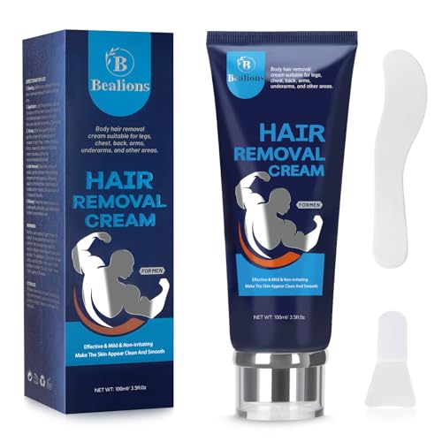 Gentle Hair Removal Cream for Men: No Irritation to Skin - Intimate/Private Areas Effective Hair Removal - Body Depilatory Cream to Remove Unwanted Hair 100ml