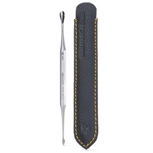 GERMANIKURE Nail Knife & Cuticle Pusher Manicure Implement in Leather Case, Made in Solingen Germany