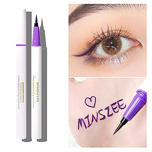 Getting Good at Getting Older Geller Slender Colorful Eyeliner Liquid Pen 8 Colors Sweat Proof Long lasting Liquid Eye Liner 1ml Dark Lip Liner for Women (Purple, One Size) - Image 2