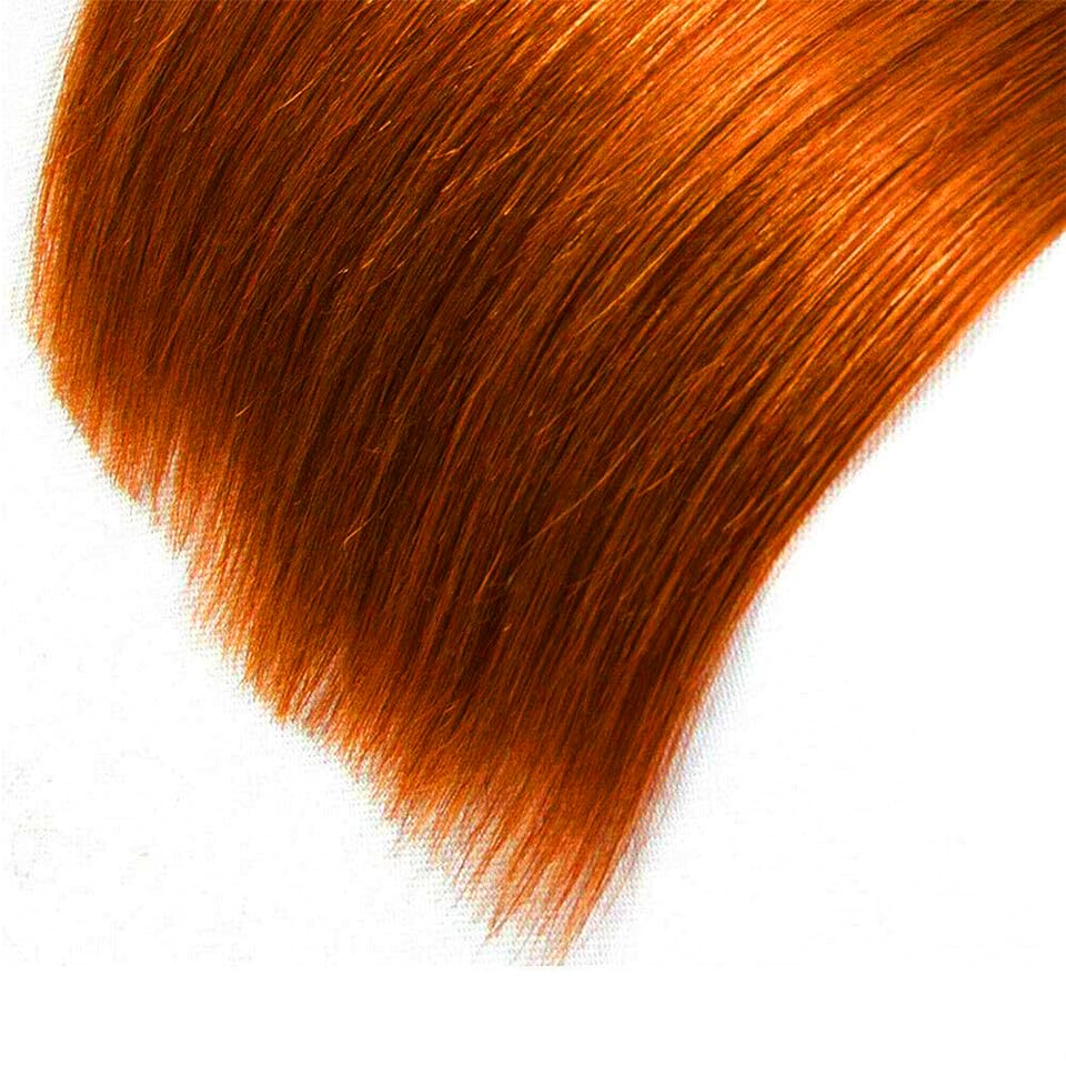 Ginger Bundles Human Hair 350 Straight Bundles Ginger Orange Human Hair Bundles 12 14 16 inch 3 Bundles Brazilian 8A Remy Burnt Orange Human Hair Weave - Image 6