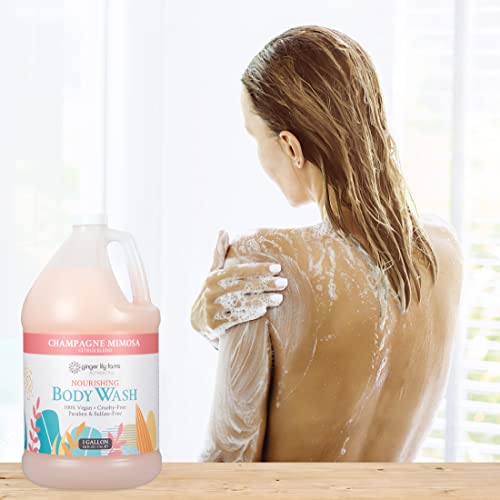 Ginger Lily Farms Botanicals Nourishing Body Wash, Champagne Mimosa, 100% Vegan & Cruelty-Free, Citrus Blend Scent, 1 Gallon (128 fl oz) Refill - Image 7