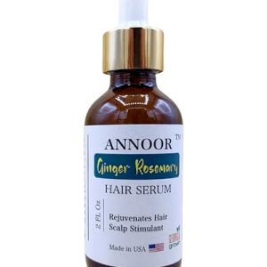Ginger Rosemary Hair Serum by Annoor | 2 Fl Oz | Nourish, Strengthen, Shine, and Revitalize for Healthy Hair Growth and Scalp Renewal