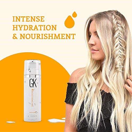 GK HAIR Global Keratin Leave in Conditioner Cream For Detangling Smoothing Strengthening 130ml - Moisturizing Shampoo for Color Treated Dry Damage Curly Frizzy Thinning 300ml - Image 8
