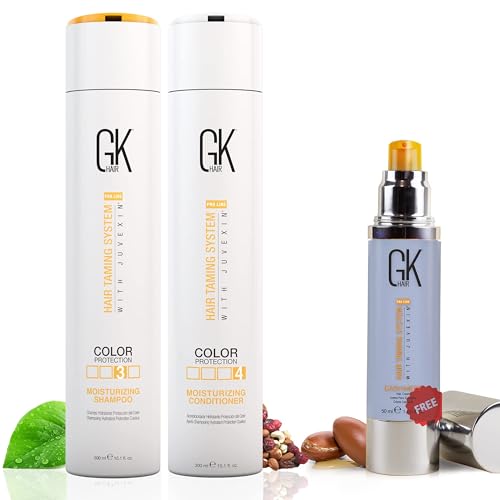GK Hair Moisturizing Shampoo and Conditioner Set with Leave-In Cashmere Cream 10.1 Fl Oz 1.69 Fl Oz