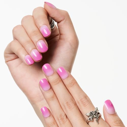 GLAMERMAID Press on Nails Extra Short Squoval, Spring Summer Glitter Rose Purple Ombre French Tip Glue on Gel Nails, 24Pcs UV Finish Fake Nails Acrylic False Nails Manicure Kits for Women Girls - Image 6