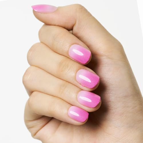 GLAMERMAID Press on Nails Extra Short Squoval, Spring Summer Glitter Rose Purple Ombre French Tip Glue on Gel Nails, 24Pcs UV Finish Fake Nails Acrylic False Nails Manicure Kits for Women Girls - Image 4