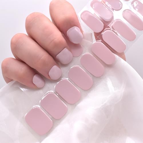 Glaze Gel Nail Strips Light Pink Nail Polish Stickers Solid Gel Nail Wraps UV Free Chip Resistant Salon Quality Gel Nails - Image 4