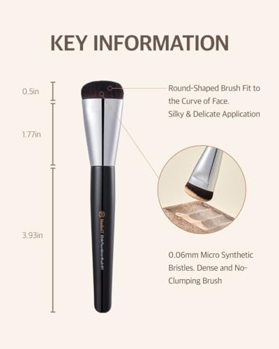 Glide Foundation Brush for Liquid Makeup | Liquid Foundation Brush with Flat Top | Korean Makeup Brush with Super Micro Bristles | Studio Quality Makeup Tool - Image 3