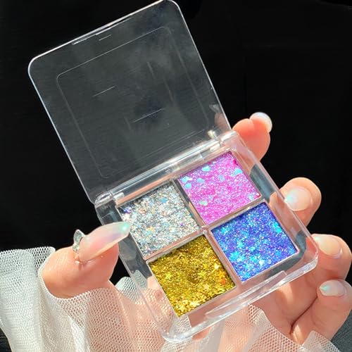 Glitter Eyeshadow Palette Women Makeup Eye Shadow Sparkling Liquid Eyeshadow for Creating High-Impact Flake-Proof Long Lasting Quick Dry Waterproof One-Swipe Coverage High Pigmented Clearance Items - Image 8