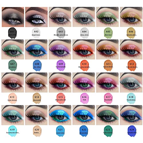 Glitter Eyeshadow Stick Matte Metallic Shimmer Eyeshadow Pencil Waterproof Long Lasting Strong Pigmented Soft Smooth Pearl Eye Makeup Crayon for Women - Image 2